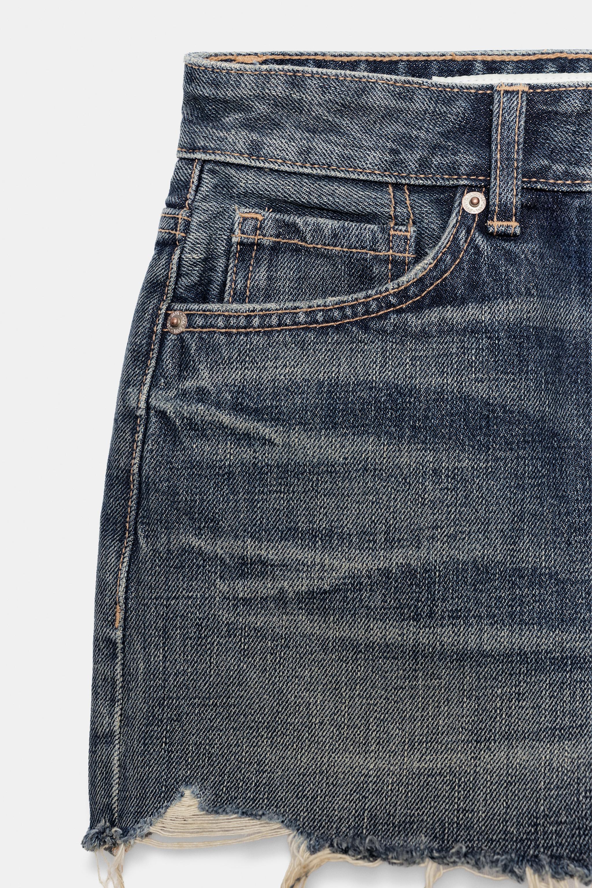 TRF RIPPED MID-RISE DENIM SHORTS